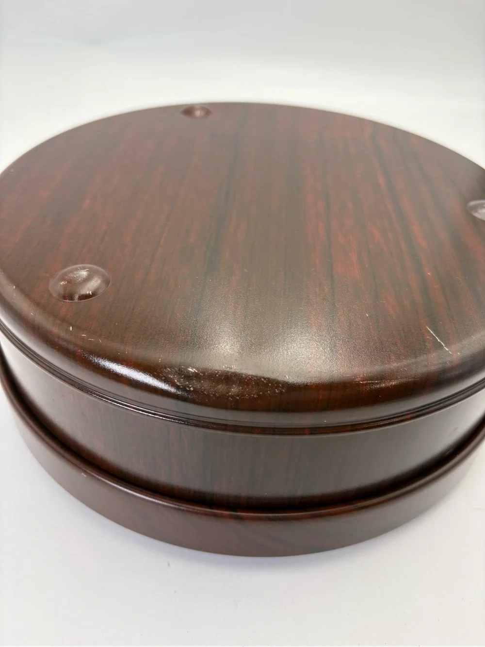 Mid-century Modern Ducks In Flight Large Round Metal Tin